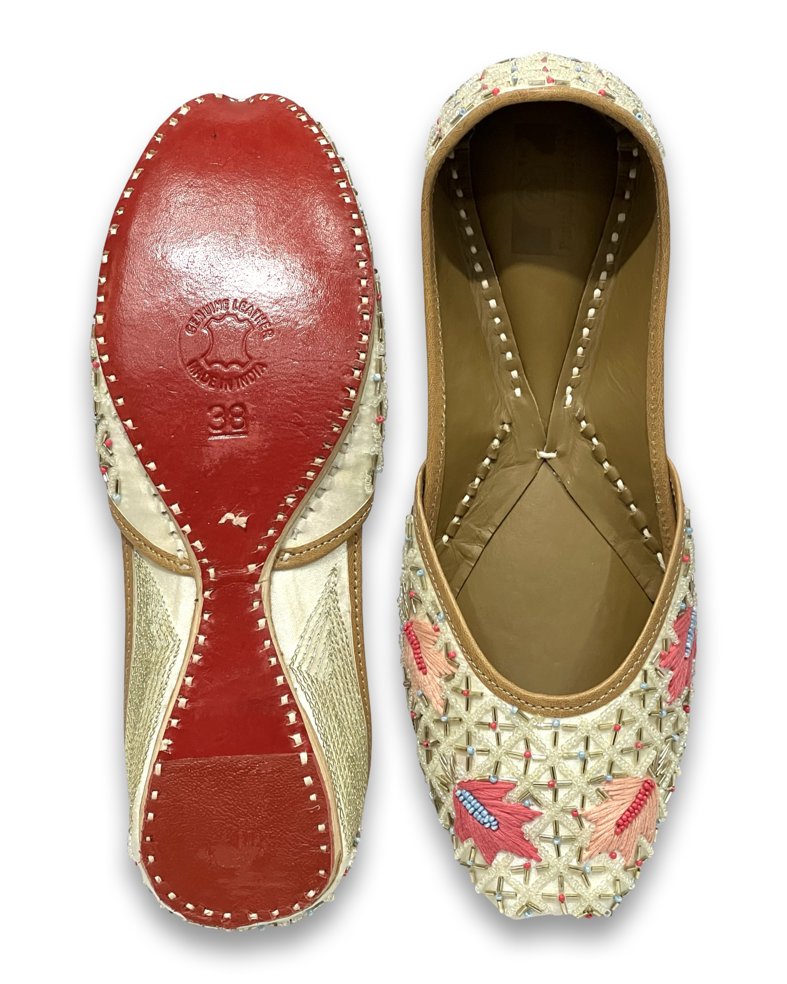 pha || women's embroidered floral jutti, traditional indian punjabi jutti,soft leather punjabi jutti