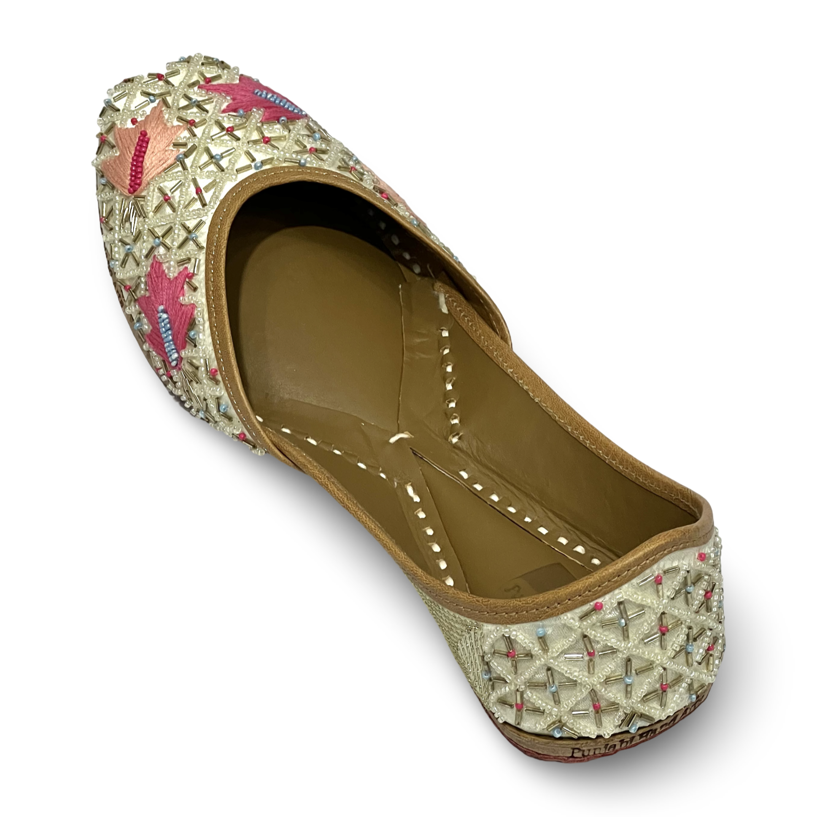 pha || women's embroidered floral jutti, traditional indian punjabi jutti,soft leather punjabi jutti