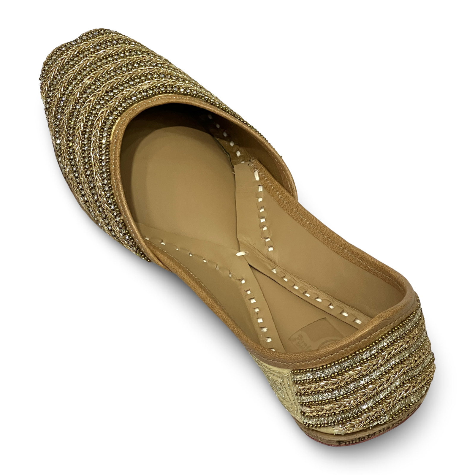 pha || traditional woven gold metallic punjabi jutti, handcrafted design, ethnic style