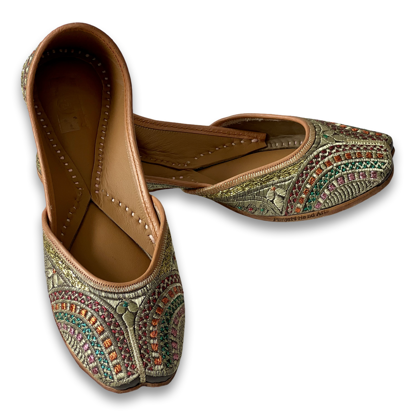 pha || women's traditional embroidered punjabi jutti, handcrafted multi coloured ethnic juttis, leather punjabi jutti
