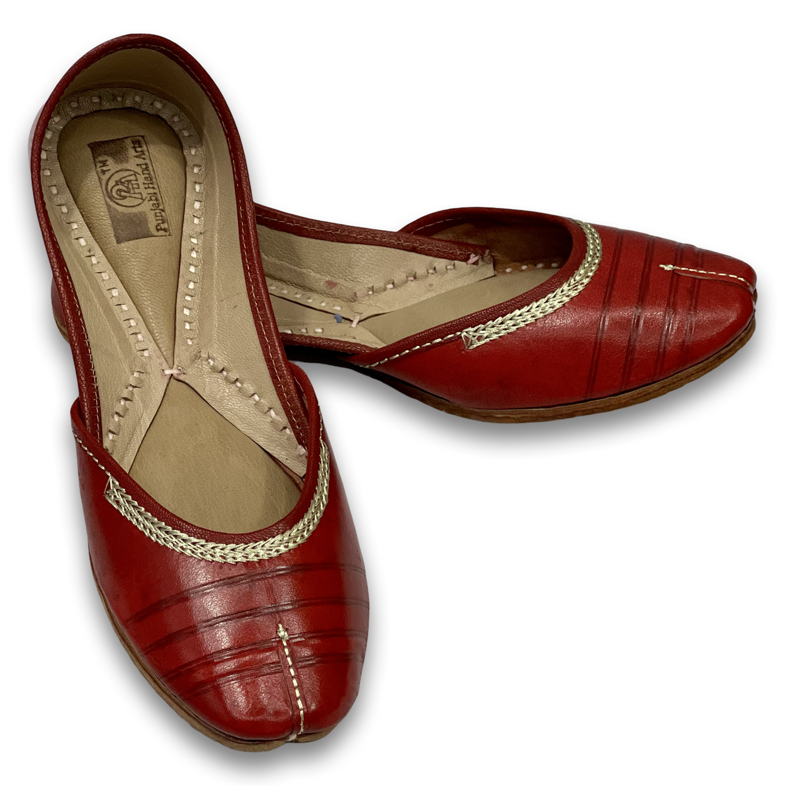 pha || women's traditional leather punjabi jutti, red,orange,black,brown, handcrafted slip on punjabi juttis