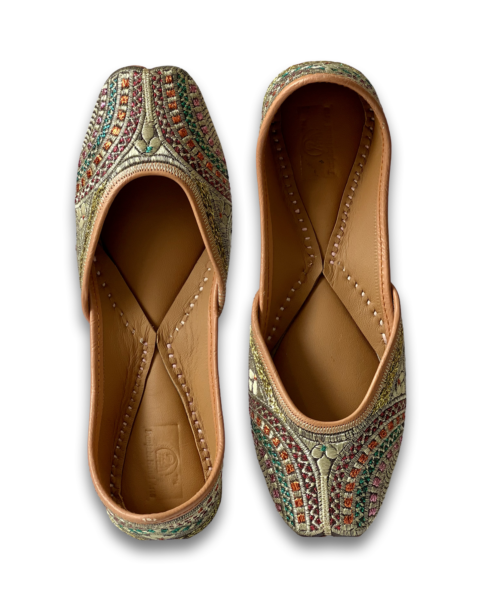 pha || women's traditional embroidered punjabi jutti, handcrafted multi coloured ethnic juttis, leather punjabi jutti