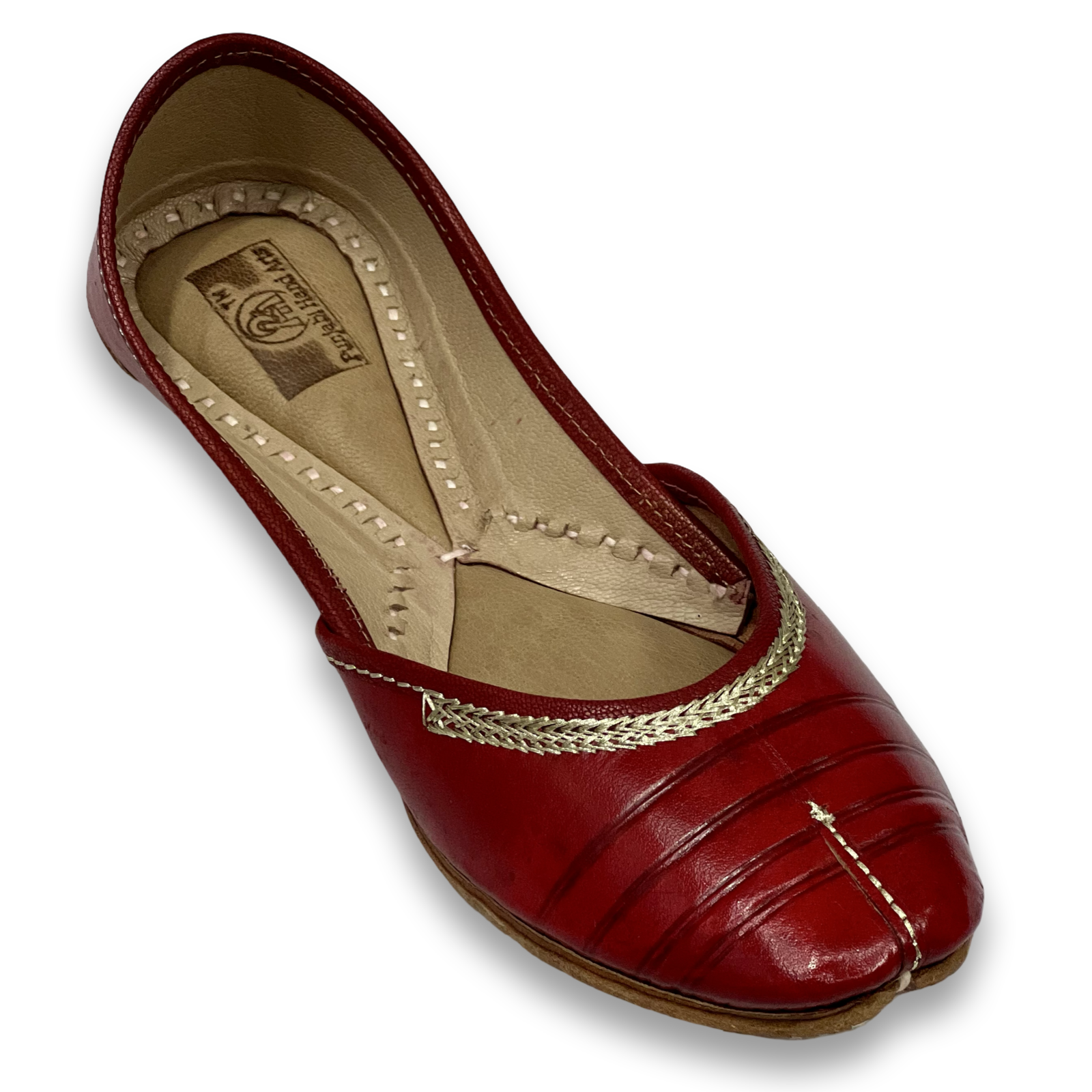 pha || women's traditional leather punjabi jutti, red,orange,black,brown, handcrafted slip on punjabi juttis