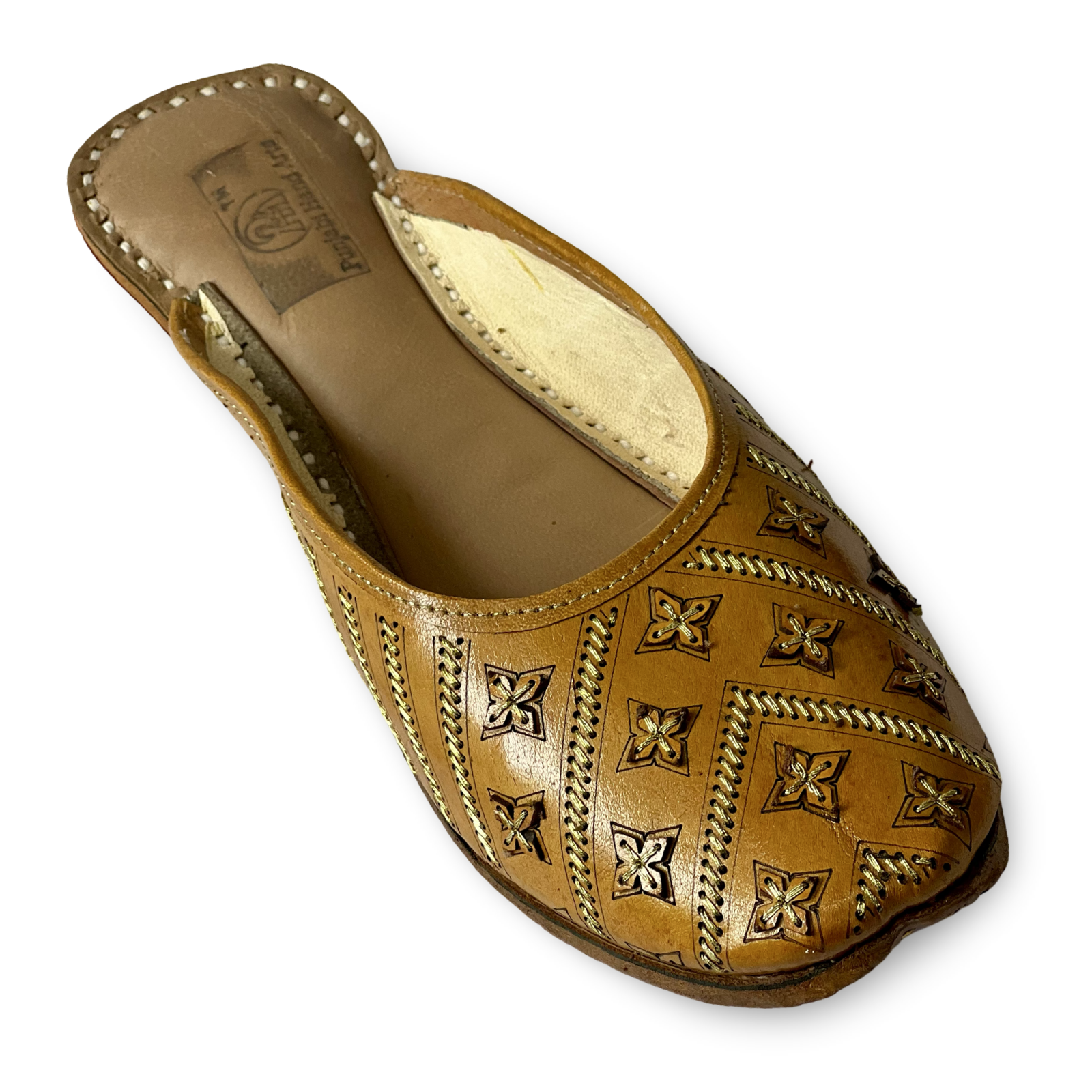 pha || women's traditional handcrafted leather mojari flats back open jutti | dailywear punjabi juttis