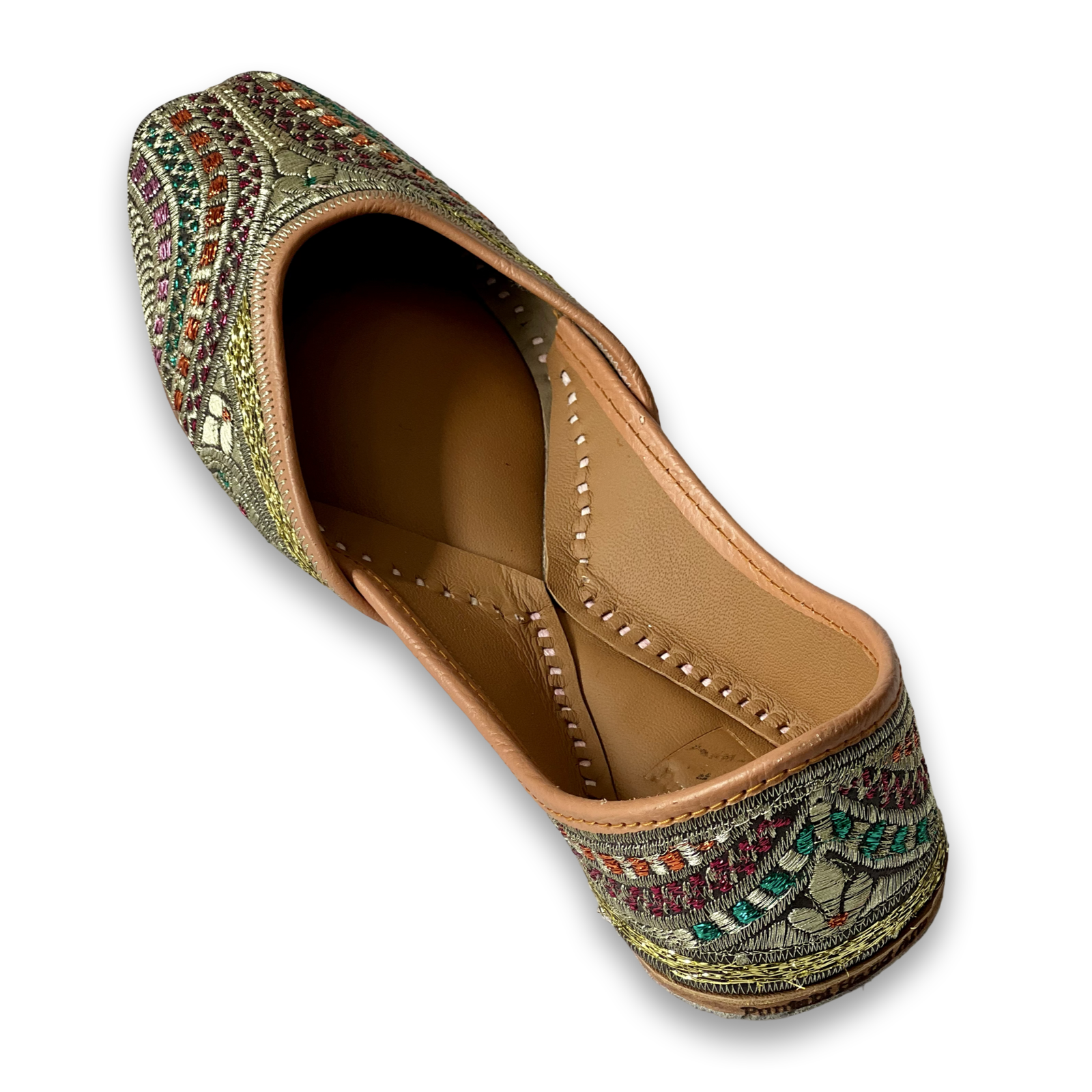 pha || women's traditional embroidered punjabi jutti, handcrafted multi coloured ethnic juttis, leather punjabi jutti