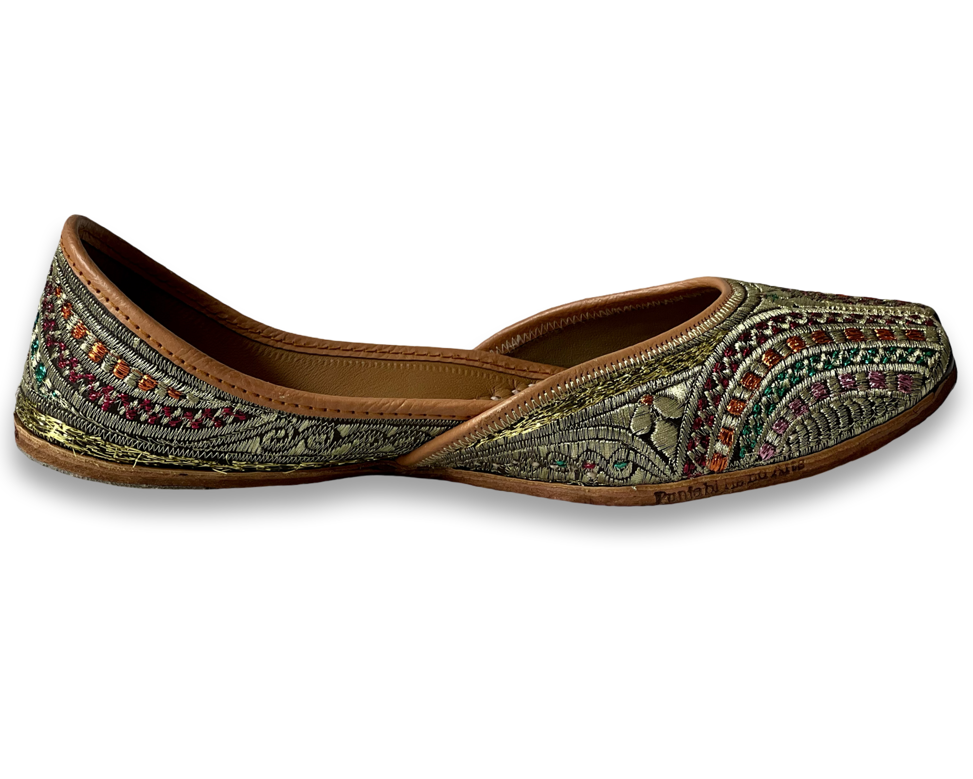 pha || women's traditional embroidered punjabi jutti, handcrafted multi coloured ethnic juttis, leather punjabi jutti