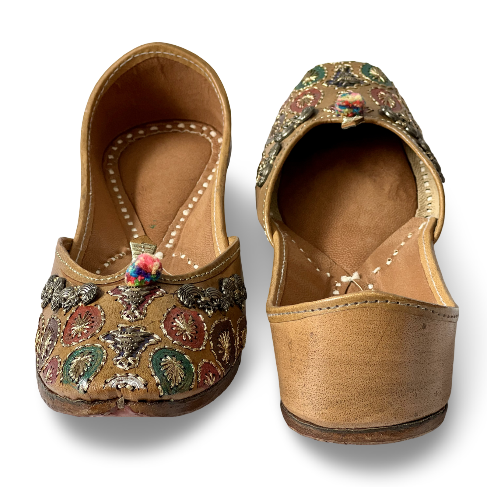 pha || traditional handcrafted leather punjabi jutti, embroidered, brown punjabi juttis