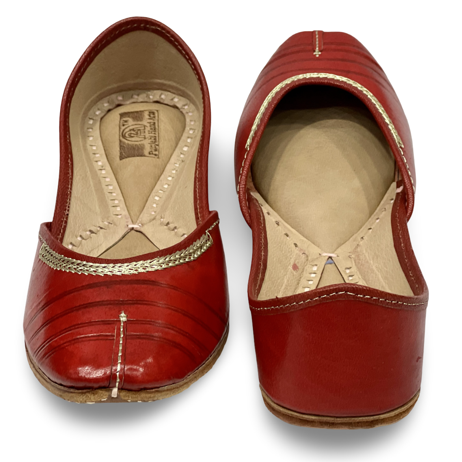 pha || women's traditional leather punjabi jutti, red,orange,black,brown, handcrafted slip on punjabi juttis