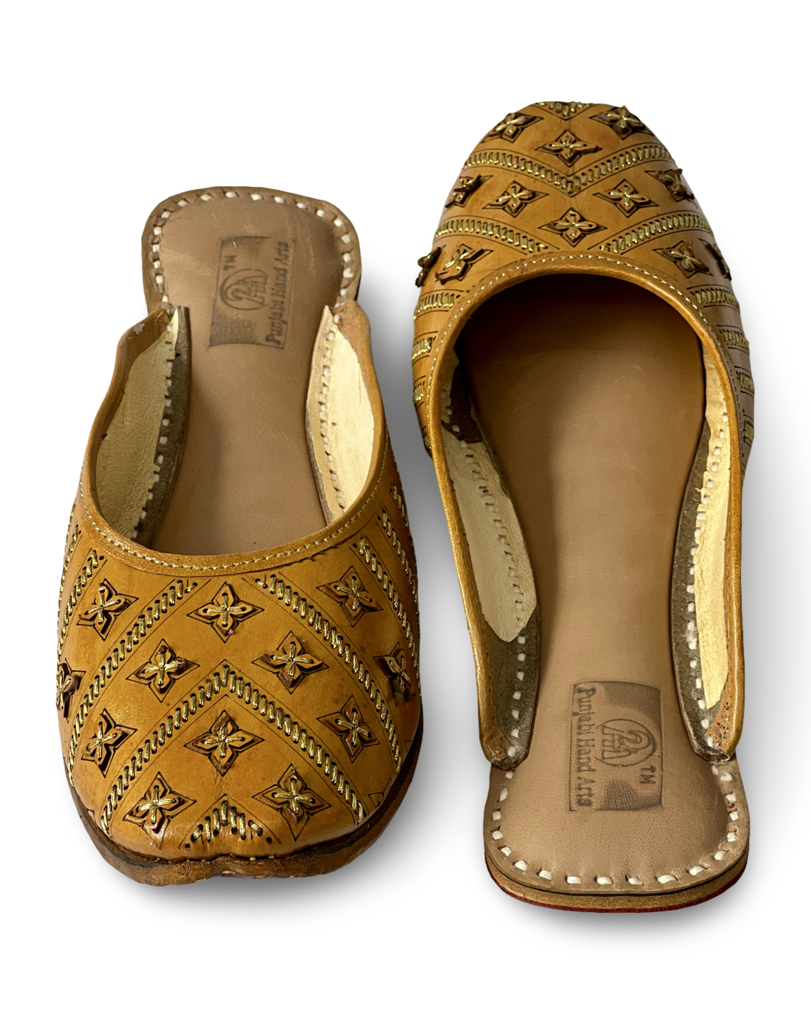 pha || women's traditional handcrafted leather mojari flats back open jutti | dailywear punjabi juttis